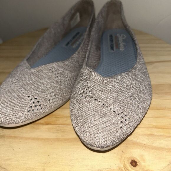 Skechers Shoes - Skechers Cleo 2.0 Knitty City Taupe Ballet Flat Women 8 Air cooled Memory Foam